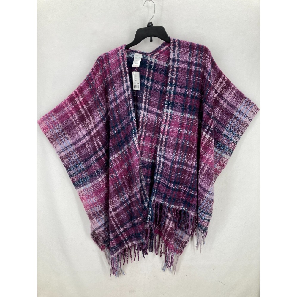 Woolrich Blanket‎ Wrap Shawl Poncho Women's OS Becca Plaid Ultra Soft Cozy NWT
